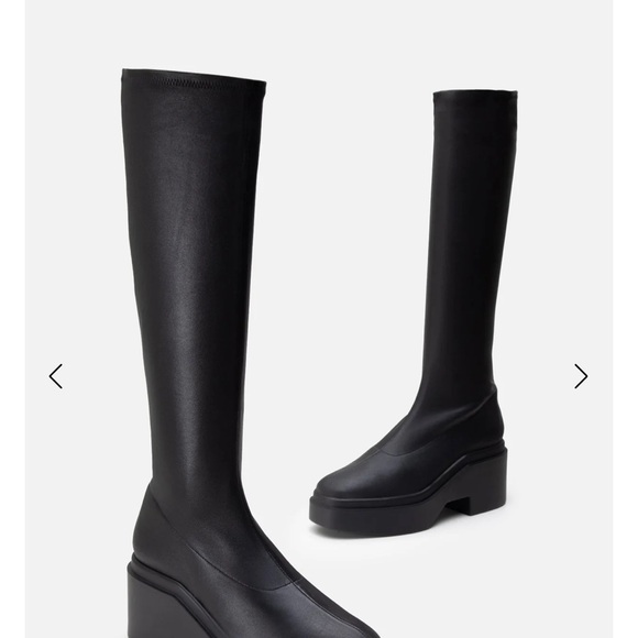 Robert Clergerie Nova Suede Stretch Black Platform Boots - Picture 2 of 12